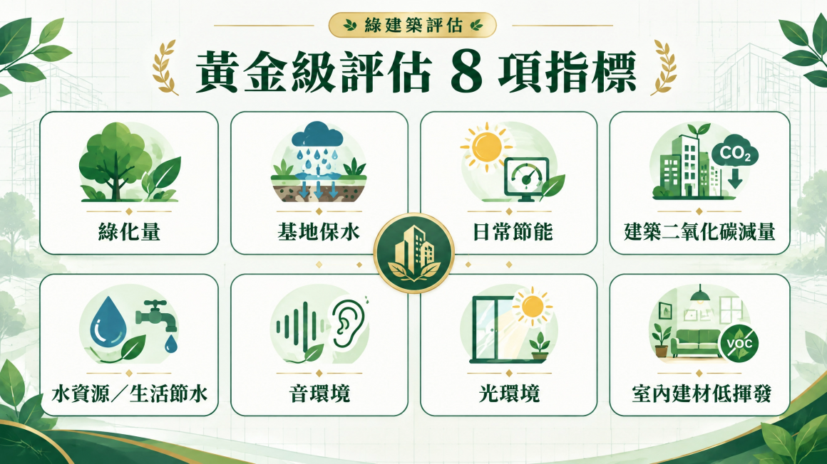 黃金級評估8 項指標 黃金級評估8 項指標
